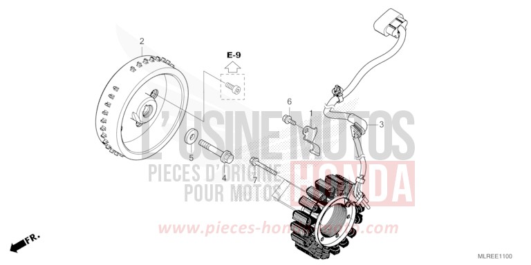 GENERATOR for Hornet 500 MAT GUNPOWDER BLACK METALLIC (NH436) from 2024